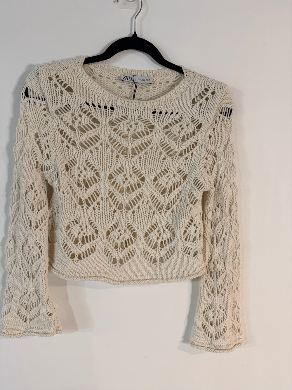 Zara open knit sweater flared sleeve - Picture 3 of 7